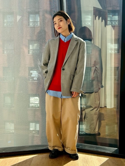 セットアップ対応】ポリエステルレーヨン テーラードジャケット