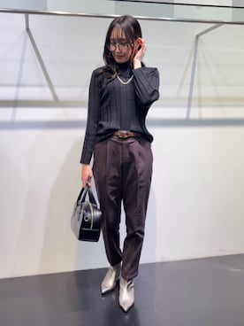「COMME CA ISM（コムサイズム）のアイテム（アクセサリー）」を使った、COMME CA ISM STAFFさん（レディース・165cm）の秋コーディネート