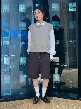 「秋服」｜「アイテム（ベスト）」を使った、COMME CA ISM STAFFさん（レディース・151cm）の秋コーディネート