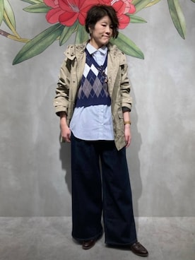 「COMME CA ISM（コムサイズム）のアイテム（パンツ）」を使った、COMME CA ISM STAFFさん（レディース・165cm）の春コーディネート