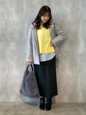 「COMME CA ISM（コムサイズム）のアイテム」を使った、COMME CA ISM STAFFさん（レディース・160cm）の冬コーディネート