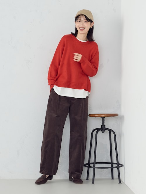 裾スリット ロングＴシャツ