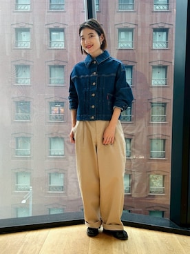 「ONIGIRI（オニギリ）のアイテム」を使った、COMME CA ISM STAFFさん（レディース・151cm）の秋コーディネート