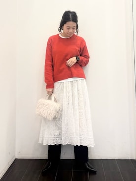 「COMME CA ISM（コムサイズム）のアイテム」を使った、COMME CA ISM STAFFさん（レディース・157cm）の冬コーディネート