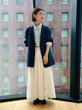 「ONIGIRI（オニギリ）のアイテム（トップス）」を使った、COMME CA ISM STAFFさん（レディース・151cm）の秋コーディネート