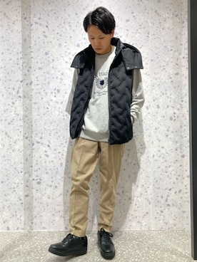 「アイテム（ダウンベスト）」を使った、COMME CA ISM STAFFさん（メンズ・162cm）の秋コーディネート