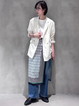 「COMME CA ISM（コムサイズム）のアイテム（パンツ）」を使った、COMME CA ISM STAFFさん（レディース・170cm）の春コーディネート