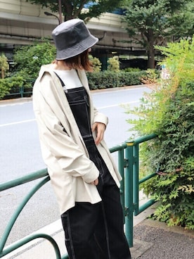 「フェイクレザー」｜「アイテム（オールインワン・サロペット）」を使った、COMME CA ISM STAFFさん（レディース・160cm）の夏コーディネート