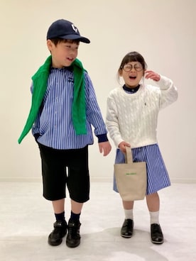 「COMME CA ISM（コムサイズム）のアイテム（パンツ）」を使った、COMME CA ISM STAFFさん（キッズ・120cm）の春コーディネート