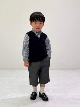 「COMME CA ISM（コムサイズム）のアイテム（パンツ）」を使った、COMME CA ISM STAFFさん（キッズ・100cm）の春コーディネート