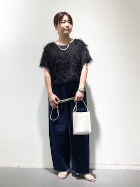 「ONIGIRI（オニギリ）のアイテム（パンツ）」を使った、COMME CA ISM STAFFさん（レディース・153cm）の夏コーディネート