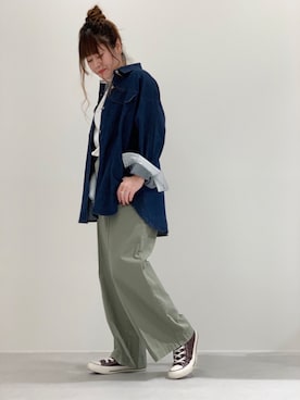 「ONIGIRI（オニギリ）のアイテム（ブルゾン）」を使った、COMME CA ISM STAFFさん（レディース・150cm）の夏コーディネート