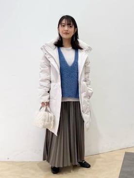 「アイテム（ダウンジャケット/コート、ベージュ系）」を使った、COMME CA ISM STAFFさん（レディース・151cm）の秋コーディネート