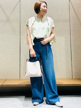 「MONO　COMME CA（モノコムサ）のアイテム」を使った、COMME CA ISM STAFFさん（レディース・155cm）の夏コーディネート