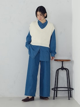 「COMME CA ISM（コムサイズム）のアイテム（パンツ）」を使った、COMME CA ISM STAFFさん（レディース・161cm）の春コーディネート