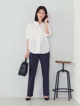 「COMME CA ISM（コムサイズム）のアイテム」を使った、COMME CA ISM STAFFさん（レディース・168cm）の夏コーディネート