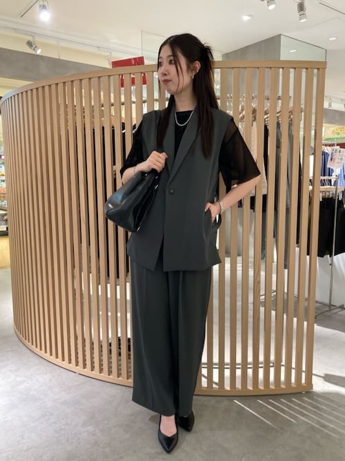 コムサイズム（COMME CA ISM）/【UVカット・接触冷感・吸水速乾】ベルト付きテーラードジレ / セットアップ対応 COMME CA ISM（コムサイズム） ベスト ジレ 「UVカット・接触冷感