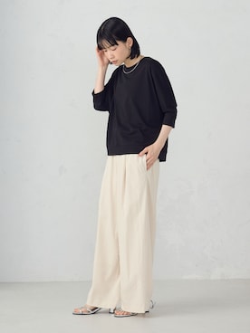 「COMME CA ISM（コムサイズム）のアイテム」を使った、COMME CA ISM STAFFさん（レディース・162cm）の夏コーディネート