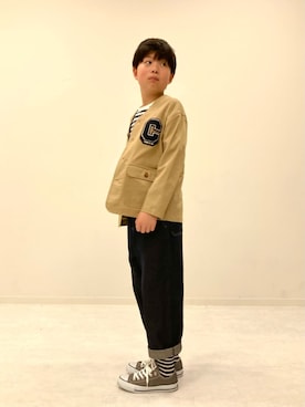 「COMME CA ISM（コムサイズム）のアイテム（パンツ）」を使った、COMME CA ISM STAFFさん（キッズ・148cm）の春コーディネート