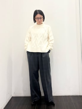 「COMME CA ISM（コムサイズム）のアイテム」を使った、COMME CA ISM STAFFさん（レディース・157cm）の冬コーディネート