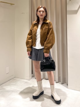 「FREE'S MART（フリーズマート）のアイテム（ブルゾン）」を使った、mikiさん（レディース・151cm）の冬コーディネート