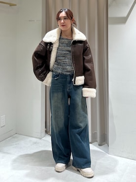 「FREE'S MART（フリーズマート）のアイテム（その他アウター）」を使った、mikiさん（レディース・151cm）の冬コーディネート