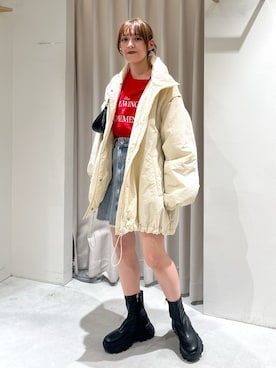 「FREE'S MART（フリーズマート）のアイテム（ダウンジャケット/コート）」を使った、mikiさん（レディース・151cm）の秋コーディネート
