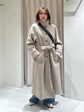 「FREE'S MART（フリーズマート）のアイテム（ステンカラーコート）」を使った、mikiさん（レディース・151cm）の冬コーディネート