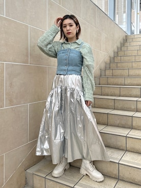 「アイテム（その他トップス）」を使った、mikiさん（レディース・151cm）の春コーディネート