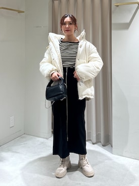 「FREE'S MART（フリーズマート）のアイテム（ダウンジャケット/コート）」を使った、mikiさん（レディース・151cm）の冬コーディネート