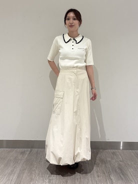 「NATURAL BEAUTY BASIC（ナチュラルビューティーベーシック）のアイテム（カーディガン/ボレロ）」を使った、mikiさん（レディース・151cm）の夏コーディネート
