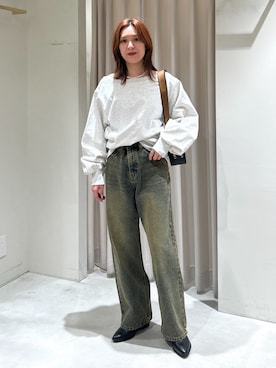 「FREE'S MART（フリーズマート）のアイテム（スウェット）」を使った、mikiさん（レディース・151cm）の冬コーディネート