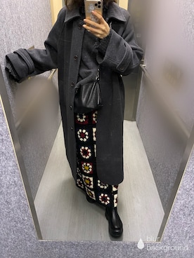 「Ungrid（アングリッド）のアイテム（ステンカラーコート）」を使った、＊ぴぴさん（レディース・162cm）の冬コーディネート