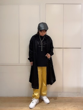 「AVIREX（アヴィレックス）のアイテム（シャツワンピース）」を使った、𝗔𝗼𝗿𝗶 𝗠𝗮𝗲𝗱𝗮さん（レディース・161cm）の冬コーディネート