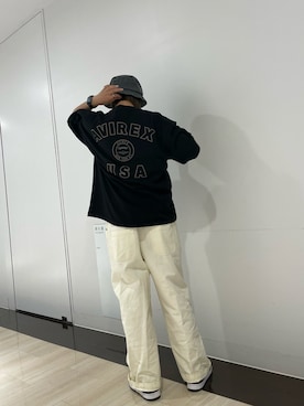 「AVIREX（アヴィレックス）のアイテム（サロペット/オーバーオール）」を使った、𝗔𝗼𝗿𝗶 𝗠𝗮𝗲𝗱𝗮さん（レディース・161cm）の夏コーディネート