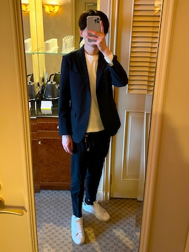 「BEAMS（ビームス）のアイテム（スラックス）」を使った、Nissyさん（メンズ・170cm）の春コーディネート