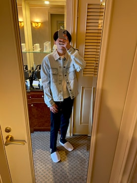 「BEAMS（ビームス）のアイテム（スラックス）」を使った、Nissyさん（メンズ・170cm）の春コーディネート