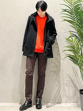 「アイテム（スウェット、オレンジ系）」を使った、SHI-MAさん（メンズ・173cm）の秋コーディネート