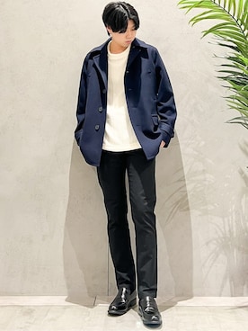 「アイテム（ピーコート）」を使った、SHI-MAさん（メンズ・173cm）の秋コーディネート