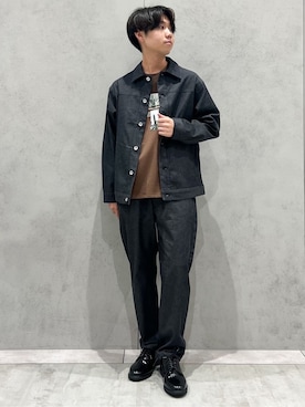 「THE SHOP TK （ザ ショップ ティーケー ）のアイテム（デニムパンツ）」を使った、SHI-MAさん（メンズ・173cm）の夏コーディネート