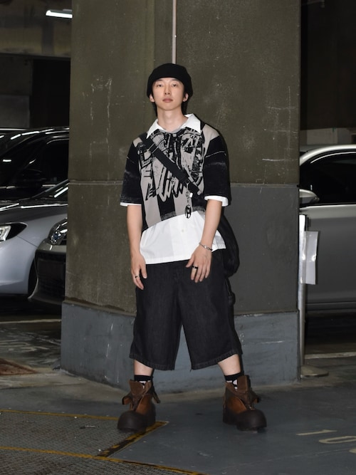 DIESEL d-livery-short モーガン蔵人着用　24ss ブラック メンズ デニムショートパンツ D-LIVERY-W-SHORT（デニムパンツ