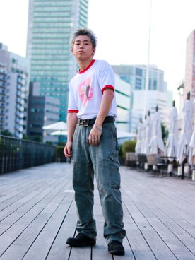 「USEDo（ユーズド）のアイテム（トップス）」を使った、ゆうとさん（メンズ・169cm）の秋コーディネート