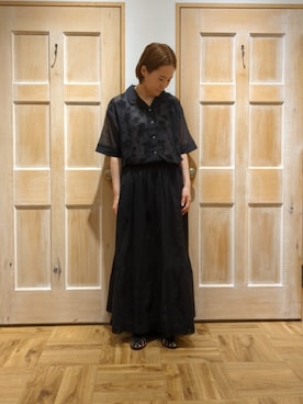 「TSUHARU by Samansa Mos2（ツハルバイサマンサモスモス）のアイテム（サンダル）」を使った、かとうさん（レディース・160cm）の夏コーディネート