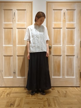 「TSUHARU by Samansa Mos2（ツハルバイサマンサモスモス）のアイテム（サンダル）」を使った、かとうさん（レディース・160cm）の夏コーディネート