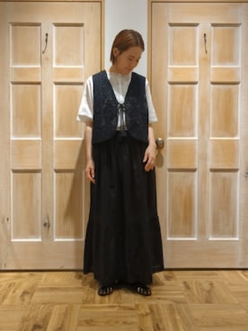 「TSUHARU by Samansa Mos2（ツハルバイサマンサモスモス）のアイテム（サンダル）」を使った、かとうさん（レディース・160cm）の夏コーディネート