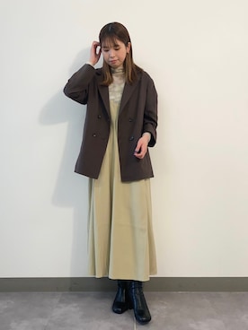 「LOWRYS FARM（ローリーズファーム）のストレッチヒールブーツ　851418（ブーツ）」を使った、shioriさん（レディース・167cm）の冬コーディネート