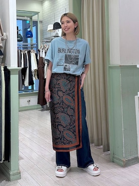「アイテム（ストール/ショール）」を使った、shioriさん（レディース・167cm・20代）の夏コーディネート