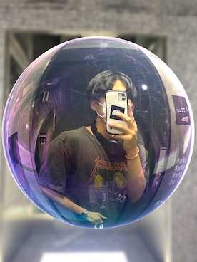 「センター分け」｜「アイテム（PC・スマホグッズ/家電）」を使った、r.rkさん（メンズ・163cm）の夏コーディネート