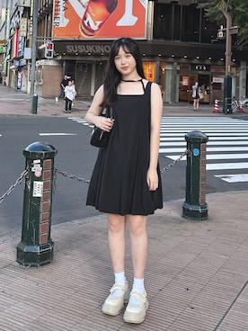 「mystic（ミスティック）のアイテム（ワンピース）」を使った、Minさん（レディース・162cm）の秋コーディネート