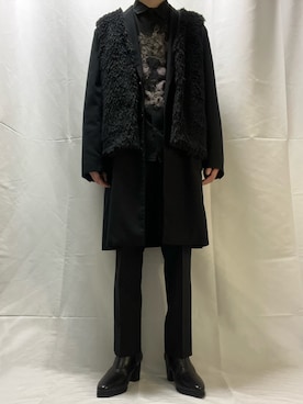 「NANO universe（ナノユニバース）のアイテム（チェスターコート）」を使った、黒狐  さん（メンズ・165cm）の冬コーディネート